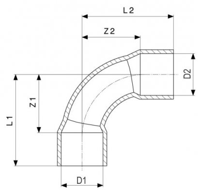 Kolano miedziane 2K 22 mm