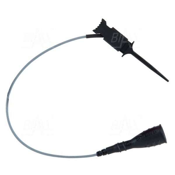 Chwytak bezp. pazurkowy CH1N-0014-BK + przewód gn. 2mm CAT II 300V, 2A czarny