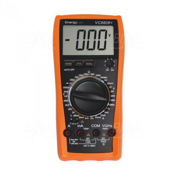 VC9808+ Multimetr RLC (LCR) LCD1999max PEAK HOLD, Temp, hFE