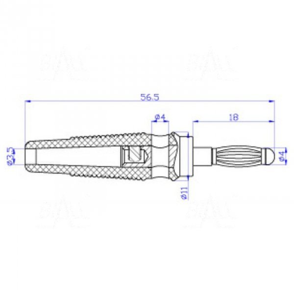 Wtyk banan 4mm WB411-BK 50V=/30V~ 24A czarny