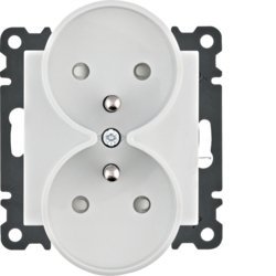 LUMINA SOUL/ INTENSE/ PASSION MODUŁ BIAŁY GNIAZDO 2X Z/U Z PRZESŁONAMI ZACISKI ŚRUBOWE 16A 250V /