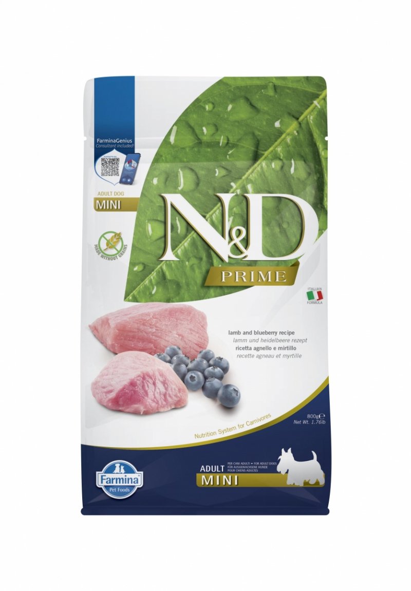 Farmina N&amp;D Prime Dog Lamb and Blueberry Adult Mini 800 gr Karma Sucha 