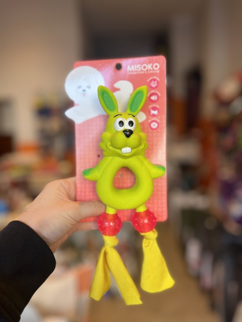 MISOKO Zabawka dla psa KRÓLIK Z KÓŁKIEM, lateks, 24 cm