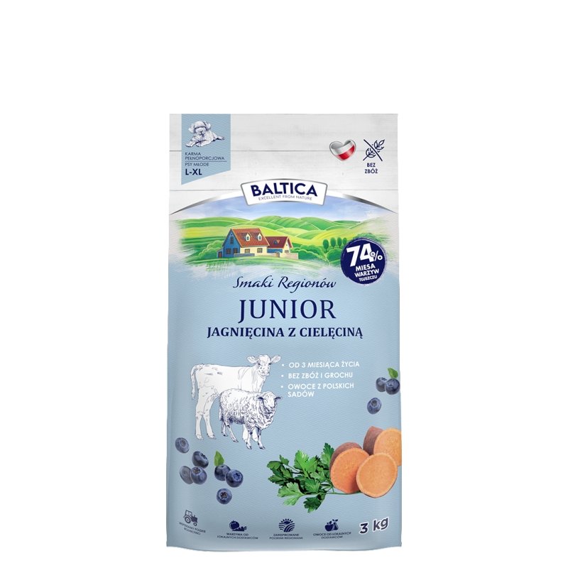 BALTICA SMAKI REGIONÓW Junior Jagnięcina z cielęciną XL 3kg