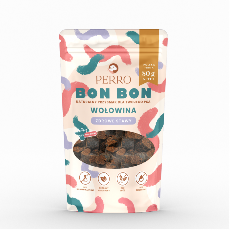  Perro BON BON Wołowina – zdrowe stawy Przysmaki z dodatkiem funkcyjnym 80g