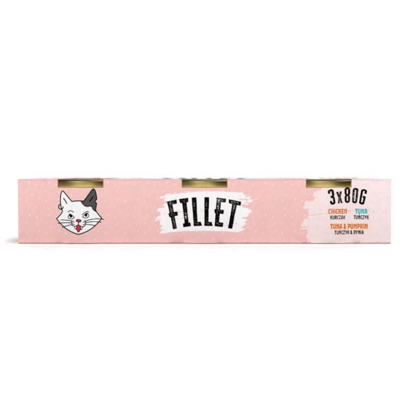 Mr. Bandit Fillet Mix: Kurczak, Tuńczyk i Tuńczyk z Dynią  3x 80g