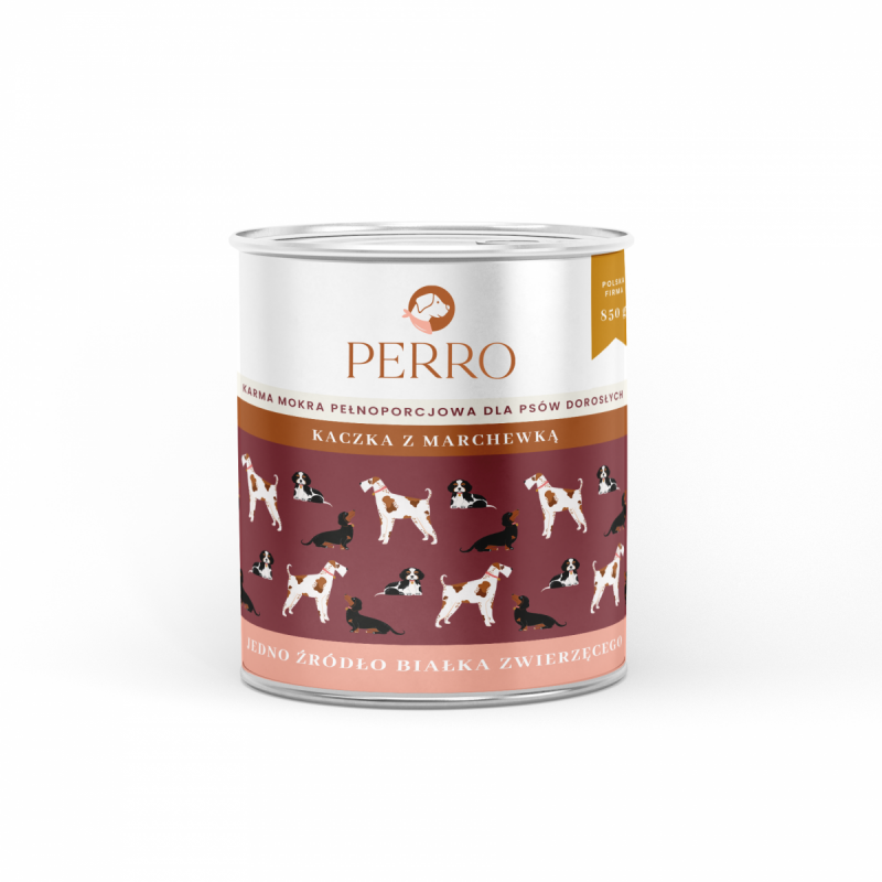 Perro Kaczka z Marchewką Karma Mokra Dla Psów Dorsłych 850g
