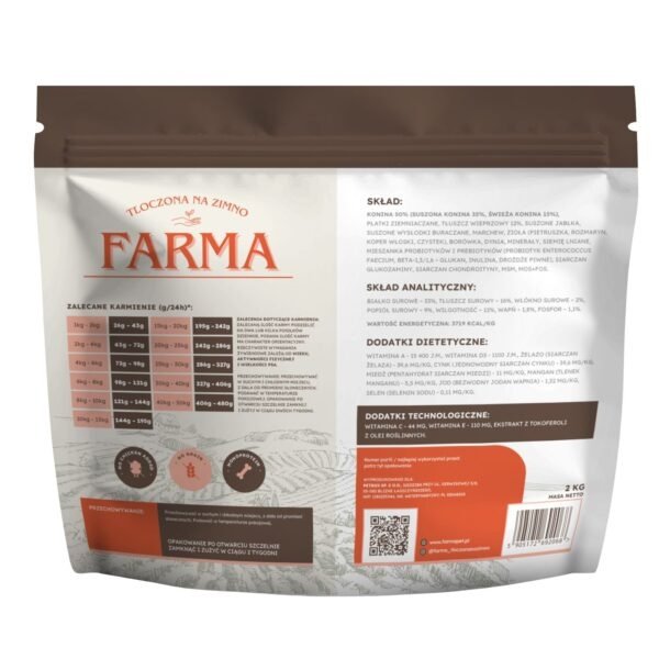 Farma Karma Dla Psa Tłoczona na Zimno Konina 2kg