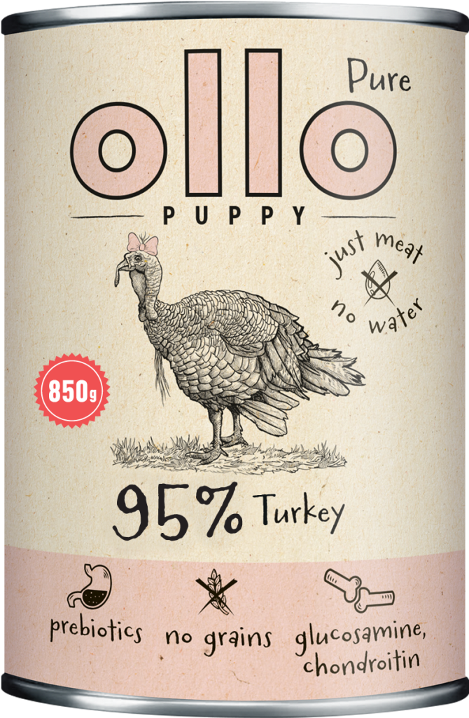 OLLO Puppy Pure Indyk - mokra karma dla psa 850g 