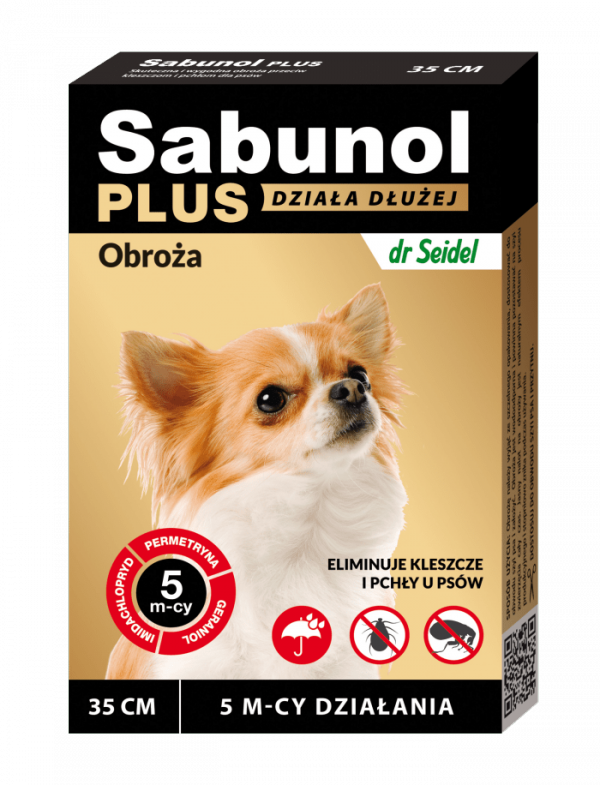 SABUNOL PLUS obroża przeciw pchłom i kleszczom dla psa 35cm