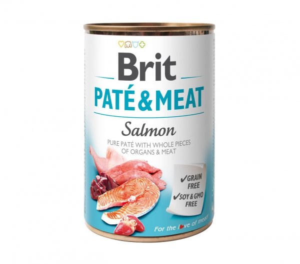 BRIT PATE & MEAT SALMON puszka dla psa z łososiem 400g