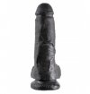 Pipedream King Cock 8 Cock with Balls Black - Dildo czarne z jądrami i przyssawką 20 cm