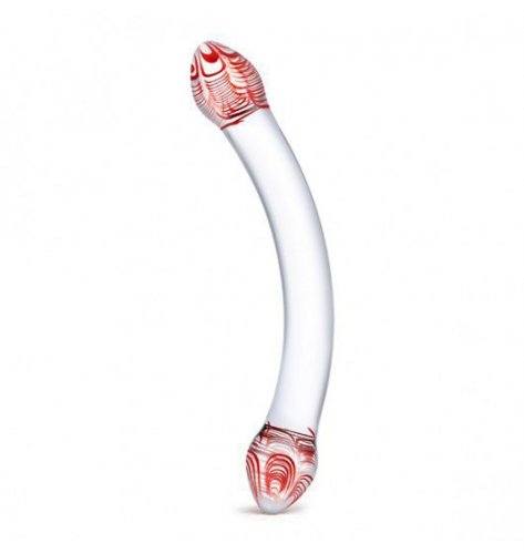 Glas Red Head Double Glass Dildo - podwójne dildo, szklane