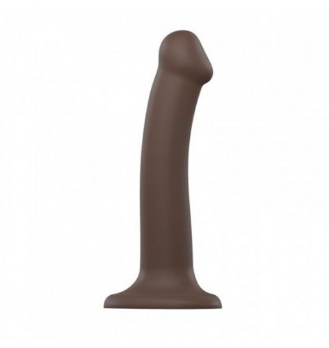 Strap-on-me Silicone Bendable Dildo Double Density Chocolate M - klasyczne dildo 