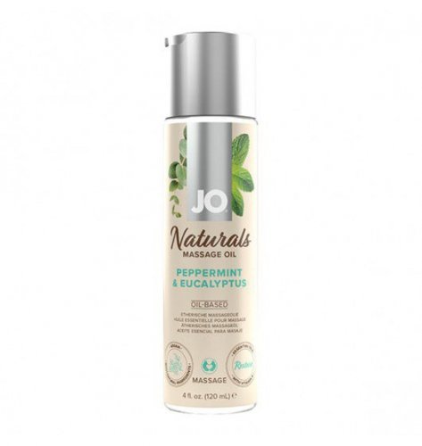 System JO Naturals Massage Oil Peppermint & Eucalyptus 120 ml - naturalny olejek do masażu