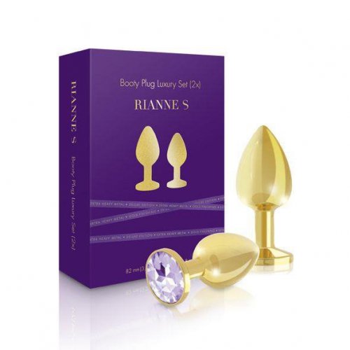 Rianne S Booty Plug Luxury - Zestaw złotych korków analnych
