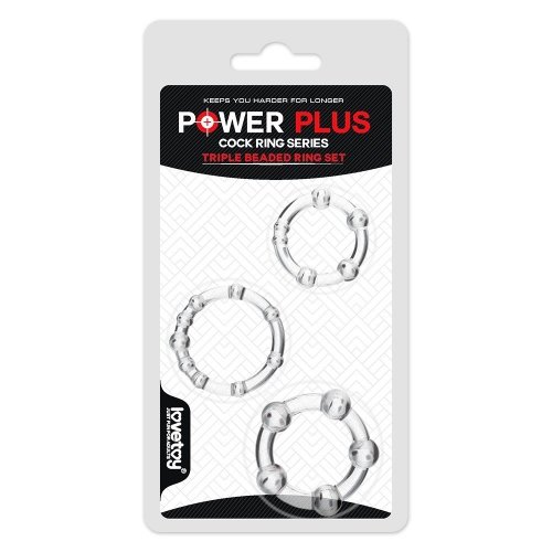 Lovetoy Power Plus Triple Beaded Ring Set - pierścień erekcyjny zestaw 3 szt.