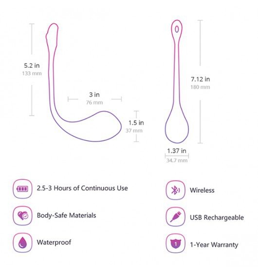 Lovense Lush 2 - wibrujące różowe jajeczko sterowane smartfonem