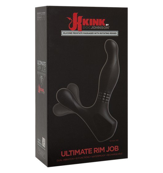 Kink Ultimate Rim Job - Silicone Prostate Massager with Rotating Ridges - wibrujący masażer prostaty