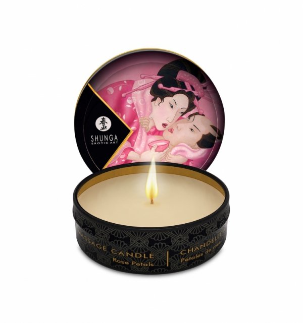 Shunga  Aphrodisia Massage Candle 30 ml - świeca do masażu płatki róż