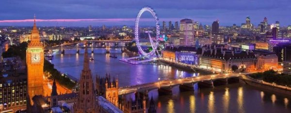 Puzzle 1000 elementów Panorama Londyn nocą