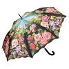 Różany ogród - długi parasol delux ze skórzaną rączką