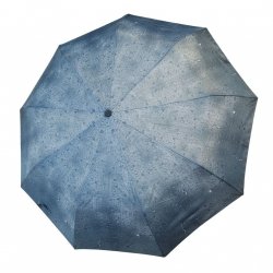 Krople deszczu - parasolka składana full-auto - szara