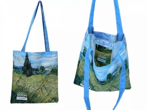 Torba na ramię - Vincent van Gogh - Pole pszenicy z cyprysami