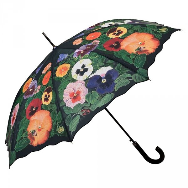 Bratki - długi parasol ze skórzaną rączką Von Lilienfeld