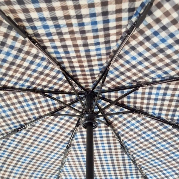 Kratka Vichy (gingham) parasolka składana Blue Drop