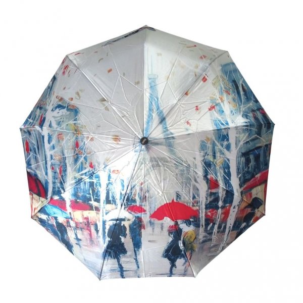 Paryż jesienią - parasolka satynowa full-auto + gift box