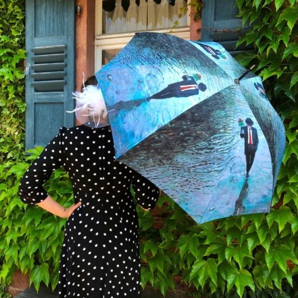 Romance by Theo Michael - długi parasol ze skórzaną rączką