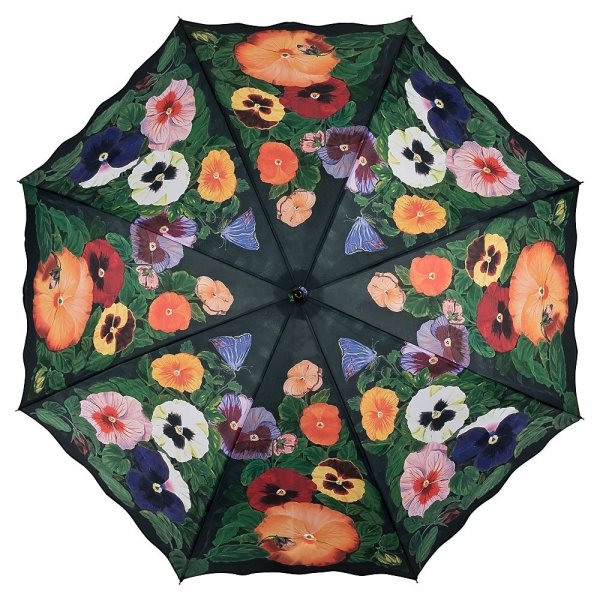 Bratki - długi parasol ze skórzaną rączką Von Lilienfeld