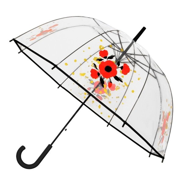 Kwiaty - parasolka przezroczysta automat fiberglass