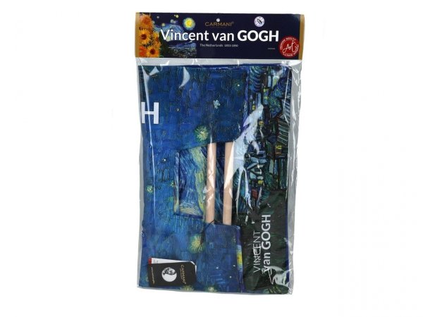 Torba z drewnianym uchwytem - Van Gogh Noc nad Rodanem