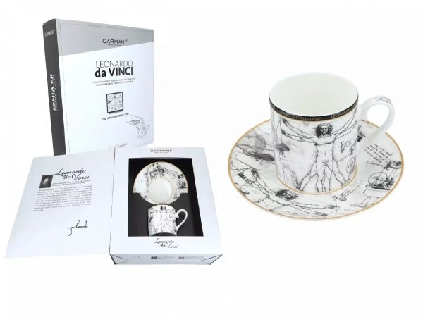 Filiżanka porcelanowa - da Vinci - Człowiek witruwiański