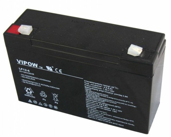 BAT0201 Akumulator żelowy Vipow 6V 12Ah
