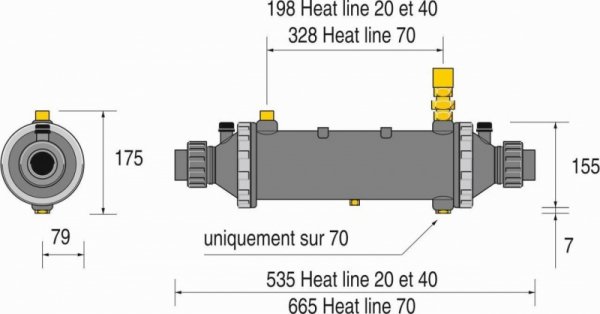 Tepelný výměník ZODIAC HEAT LINE; Titan 40 kW, zpětný ventil součástí