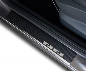 BMW X3 II (F25) od 2010 Nakładki progowe - stal + folia karbonowa [ 4szt ]
