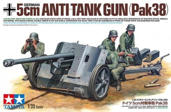Tamiya 35392 1/35 German 5cm Anti-Tank Gun (Pak38)