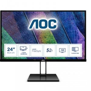 Monitor AOC 24V2Q (23,8; IPS/PLS; FullHD 1920x1080; DisplayPort, HDMI; kolor czarny)