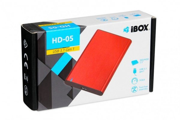 Obudowa na dysk I-BOX HD-05 ZEW 2,5&quot; USB 3.1 GEN.1 RED