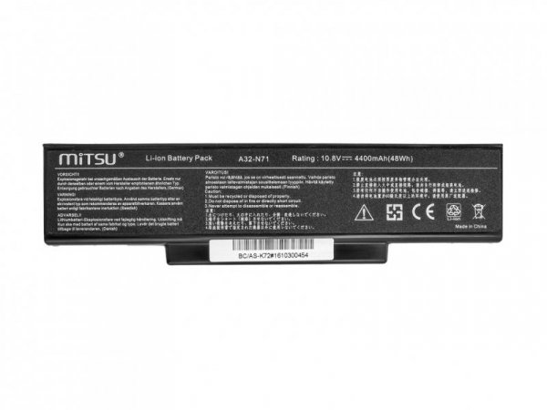 Bateria MITSU BC/AS-K72 (48 Wh; do laptopów Asus)