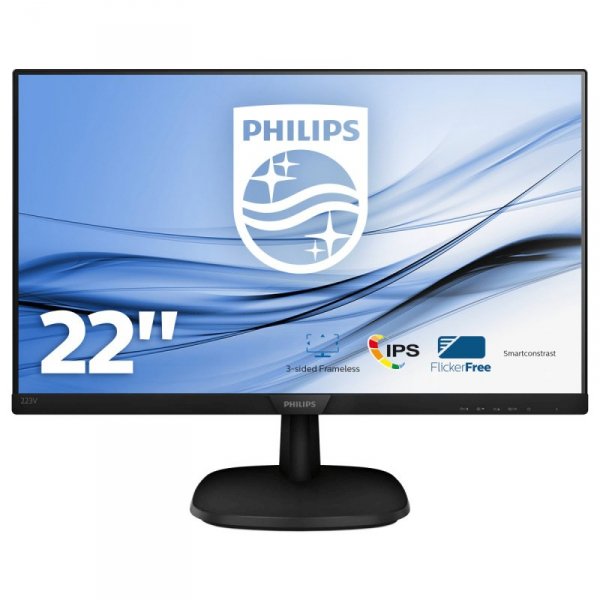 Monitor Philips 223V7QDSB/00 (21,5&quot;; WLED; FullHD 1920x1080; DisplayPort, HDMI, VGA; kolor czarny)