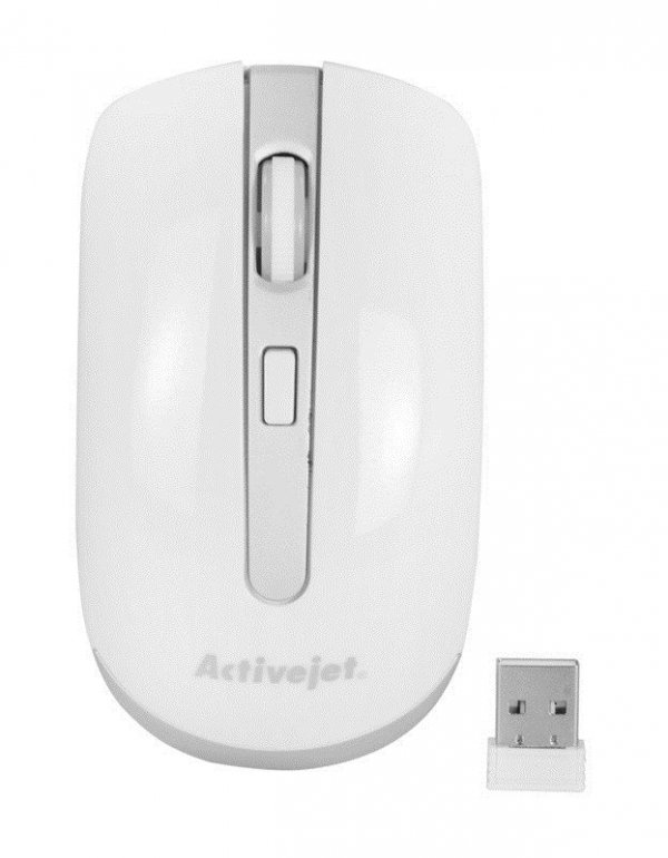 Mysz Activejet bezprzewodowa AMY-320WS (optyczna; 1600 DPI; kolor biały)