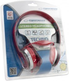 Słuchawki Esperanza TECHNO EH145R (kolor czerwony)