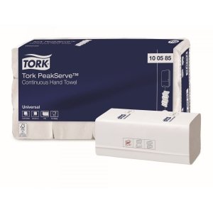 Ręczniki składane ZZ Tork PeakServe Universal 1-warstwowy białe 12x410 listków [100585]