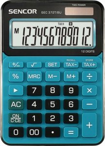 Sencor Kalkulator biurkowy SEC 372BU duży 12 cyfrowy wyświetlacz LCD