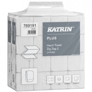 Ręcznik składany Katrin Plus 23x20,7, 2 warstwowy, biały, 16x194 listki [769191] 