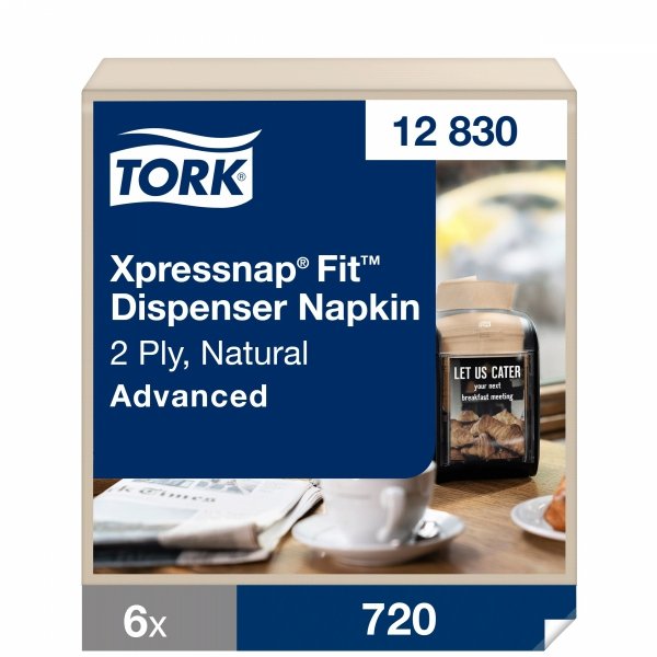 Serwetki dyspenserowe Tork Xpressnap Fit N14 naturalne 6x720 sztuk [12830]